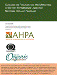 Guidance on organic dietary supplements